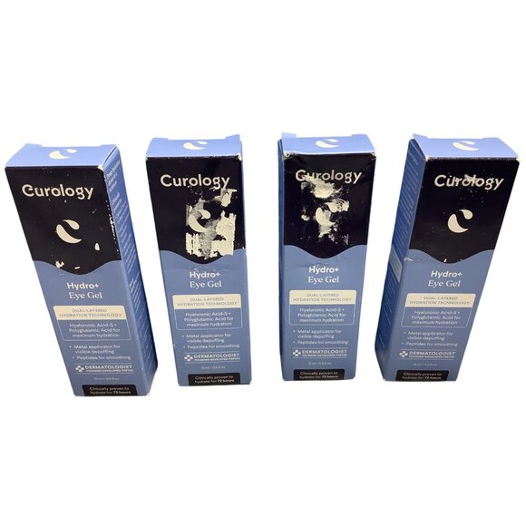 Lot of 4 Curology Hydro+ Gel Eye Cream0.5 Fl Oz Hyaluronic Acid & Peptides